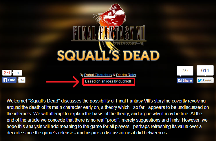 It’s clearly stated on the Squall’s Dead website that duckroll conceived the theory.